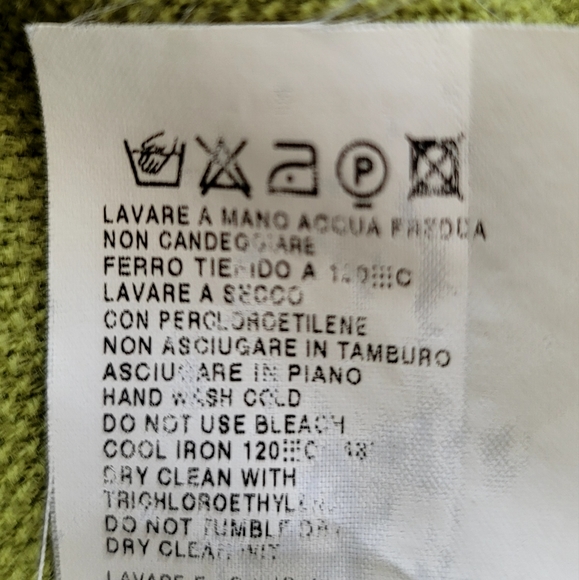 Max Mara Chartreuse Green Lightweight Wool Sweater Top Long Sleeve Size Small - Picture 13 of 14